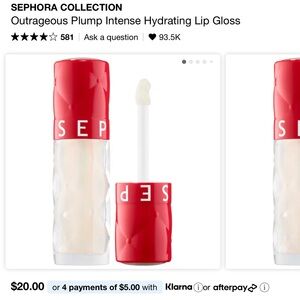 New - Sephora Outrageous Plump Intense Hydrating Lip Gloss